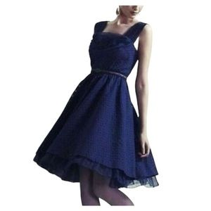 Anthropologie 6 Girls From Savoy Dress Navy Peggy Sue Retro Fit Flare